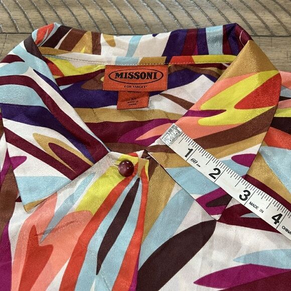 Designer 🧑🎨 Look 👀RARE Missoni Blouse for Target🎯 2011 LtEd Chic & Washable - Picture 13 of 17